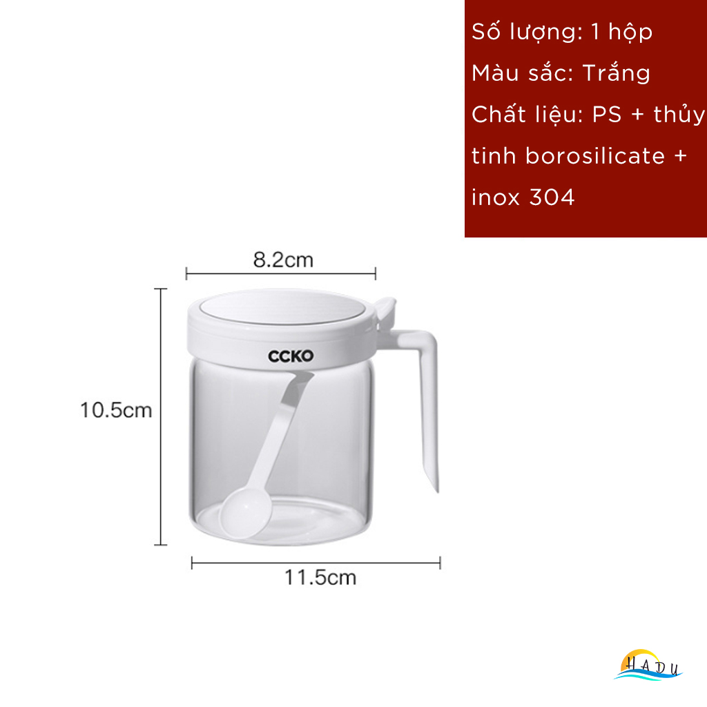 Bộ Đựng Gia Vị Nhà Bếp Thủy Tinh Cao Cấp Kèm Thìa Đạt Chất Lượng Đức CCKO