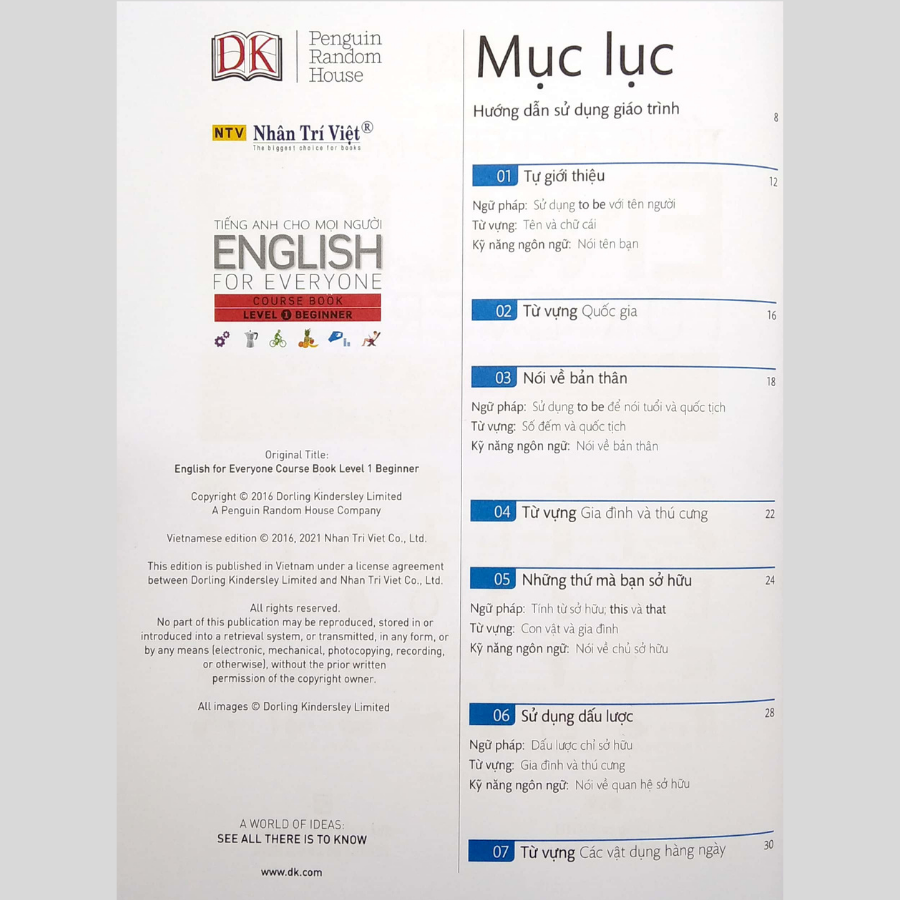 Tiếng Anh Cho Mọi Người - English For Everyone Course Book Level 1 Beginner (Kèm 01 CD)