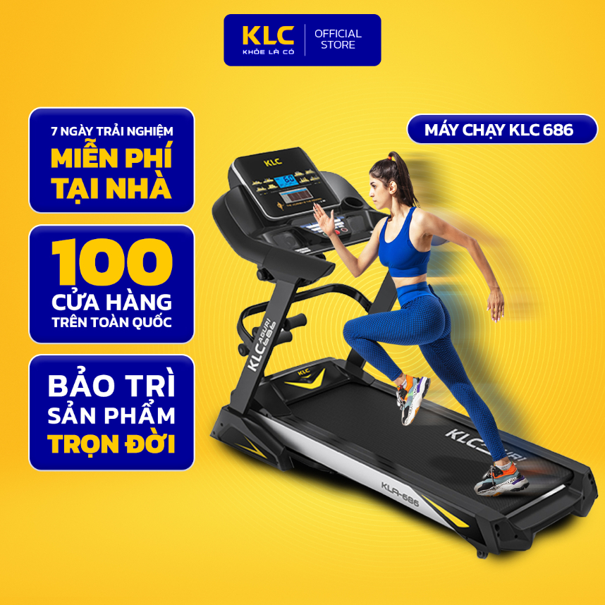 Máy Chạy Bộ tại nhà KLC AGURI KLA 686 giúp tăng cơ giảm mỡ, tích hợp đai massage và thanh gập bụng đa năng, có thể gấp gọn