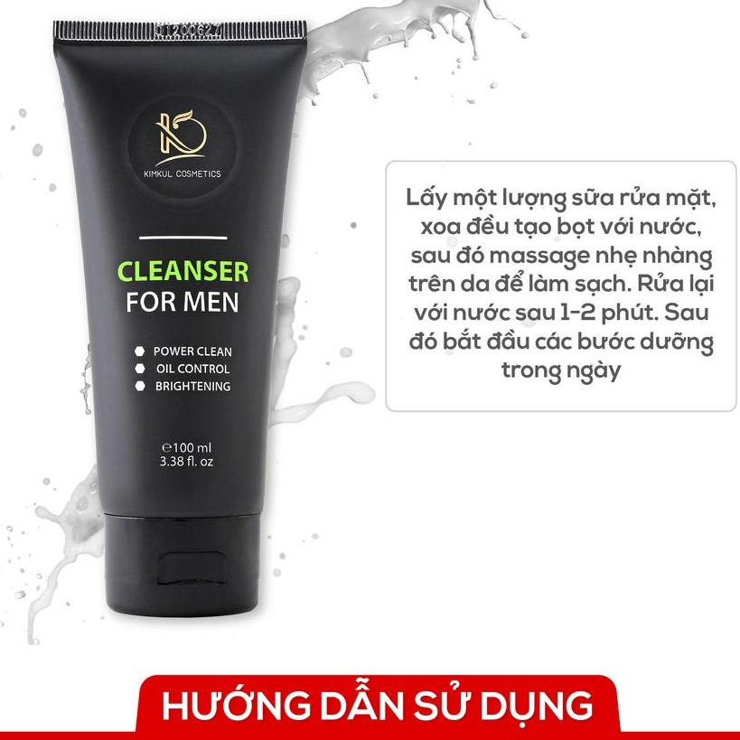 Sữa rửa mặt cho Nam KimKul Cleanser For Men 100ML - Ngăn ngừa mụn, diệt khuẩn, dưỡng ẩm da
