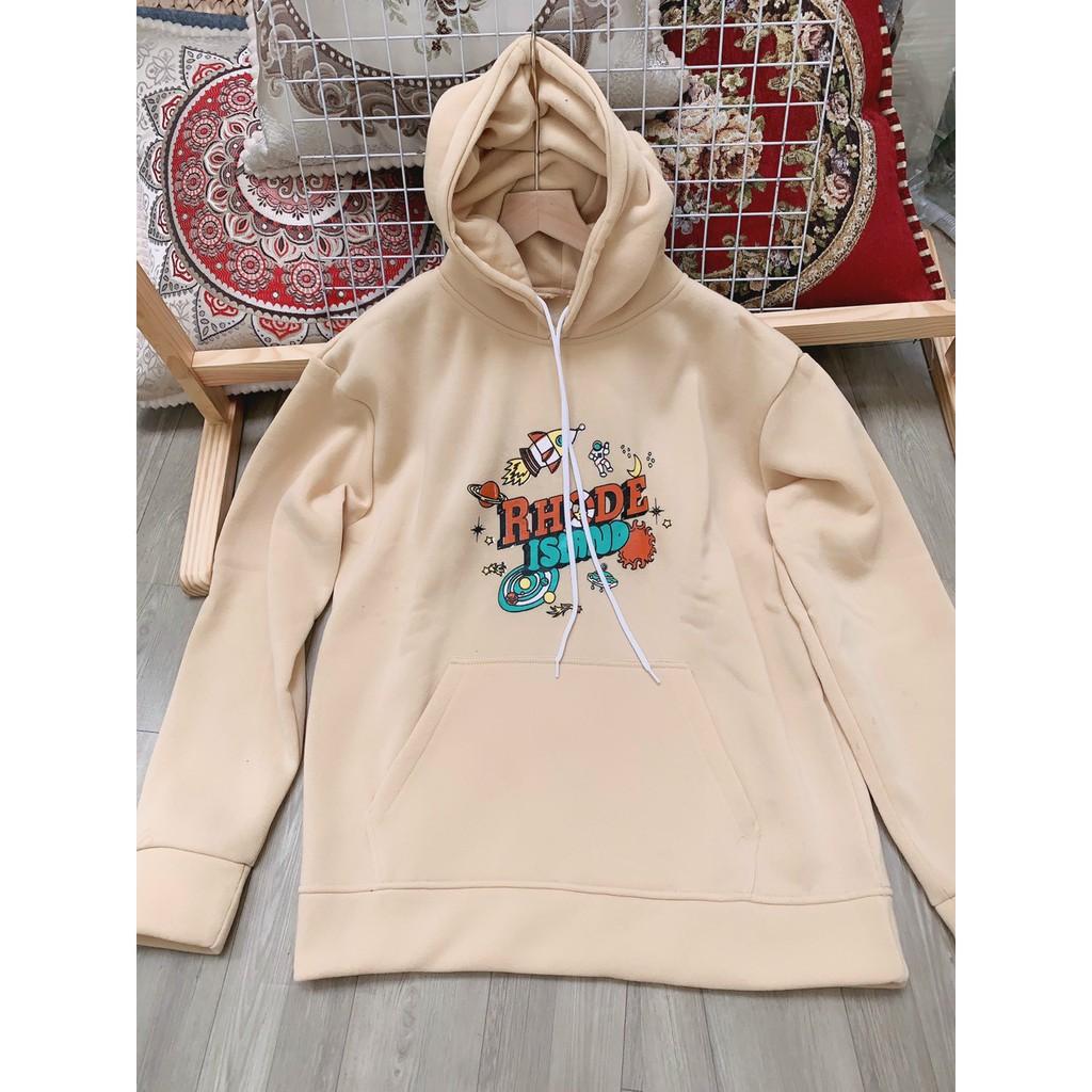Áo Hoodie Chống Lạnh Unisex Nam Nữ Chất Nỉ Dày Dặn In Hình Rhode Island