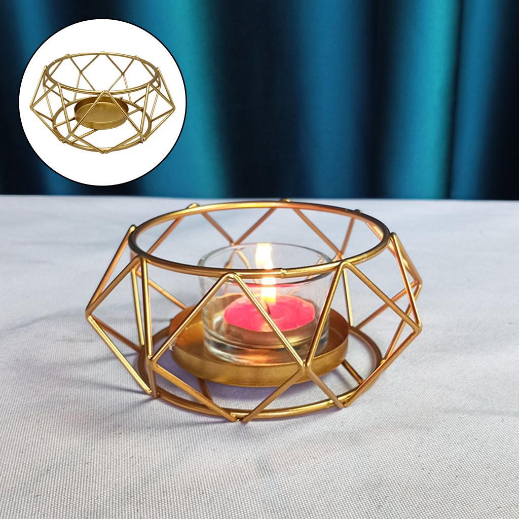 Tea Light Candle Holder Metal Cage Candlestick for Desktop Home Decoration