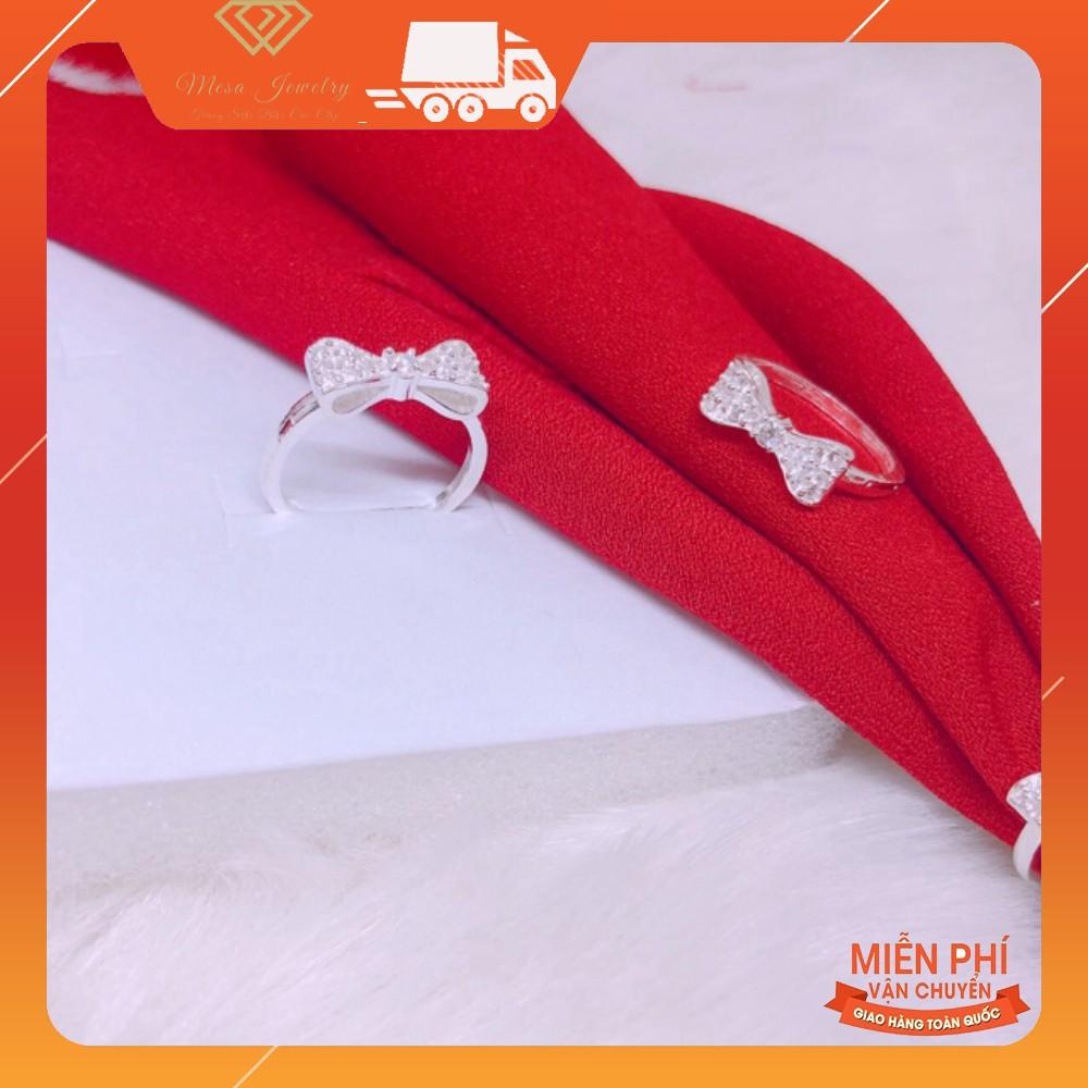 NHẪN NƠ BẠC TA GẮN ĐÁ SIÊU XINH