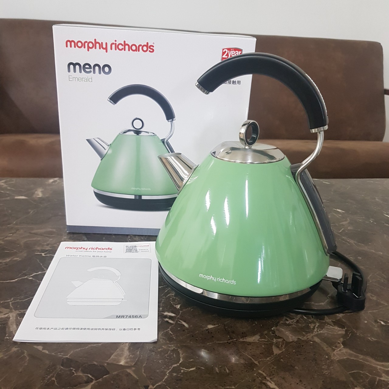 Ấm đun nước siêu tốc cao cấp Morphy Richards MR7456A, dung tích 1,5 lít, công suất 1850W - Hàng chính hãng, bảo hành 24 tháng