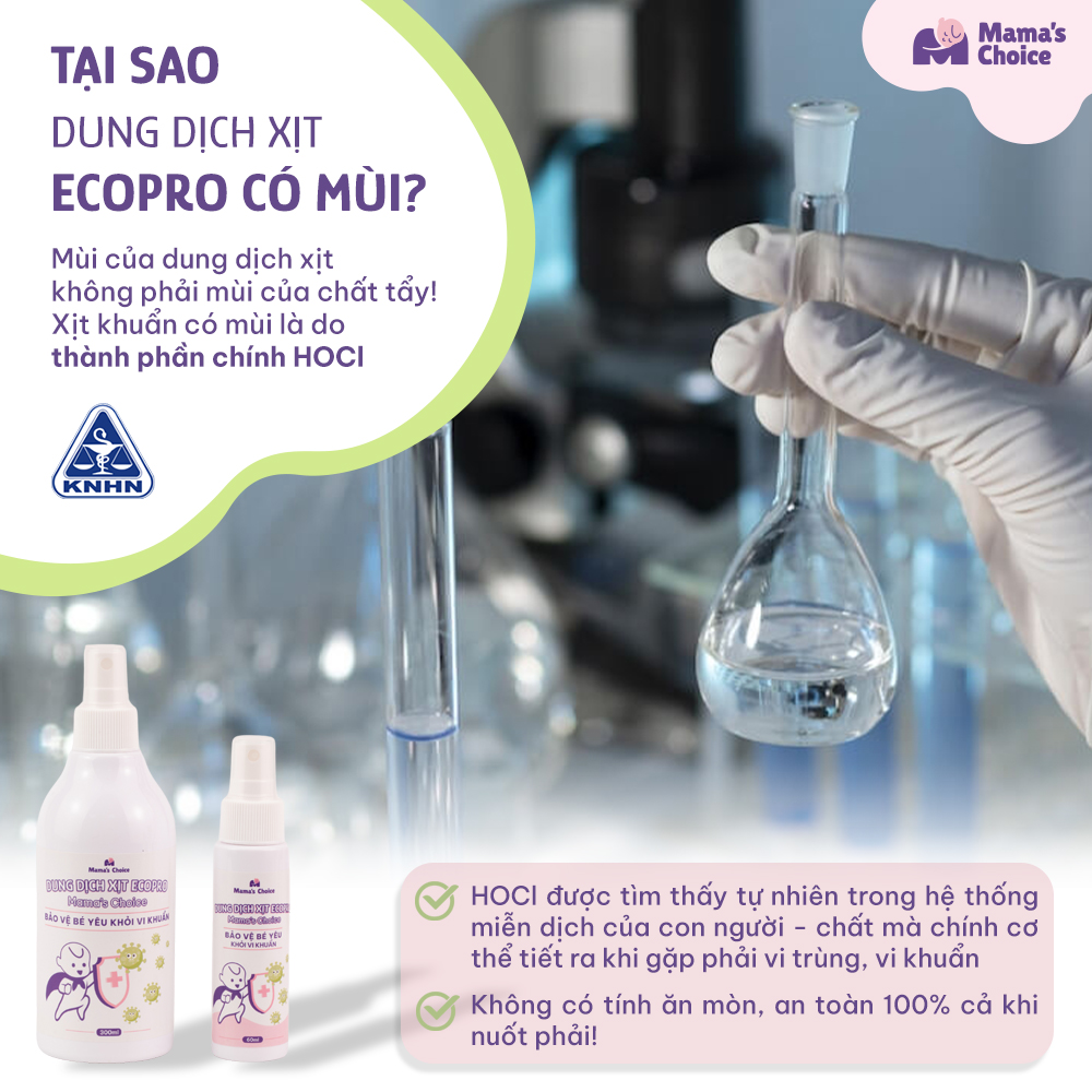 Xịt Khử Khuẩn EcoPro Mama's Choice, Xịt Khuẩn Đồ Dùng Cho Bé, Bình Sữa Núm Ti Giả, Bảo Vệ Bé Yêu An Toàn