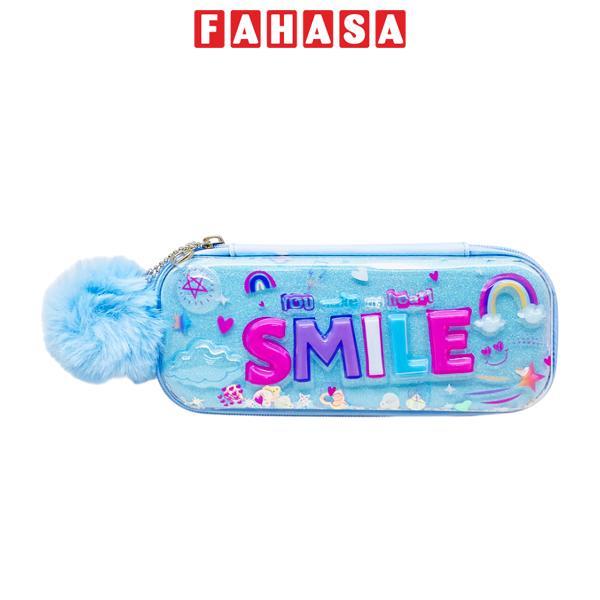 Bóp Viết Kim Tuyến Smile Lông Mềm - Yescholar 9423 - Màu Xanh