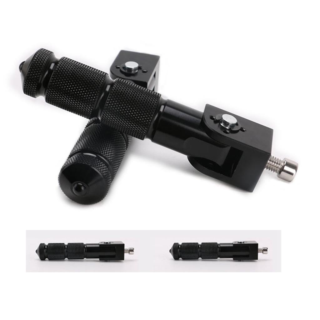 1 Pair Universal M8 Aluminum Motorcycle Foot Pegs Anti-slip Rear Pedal Black