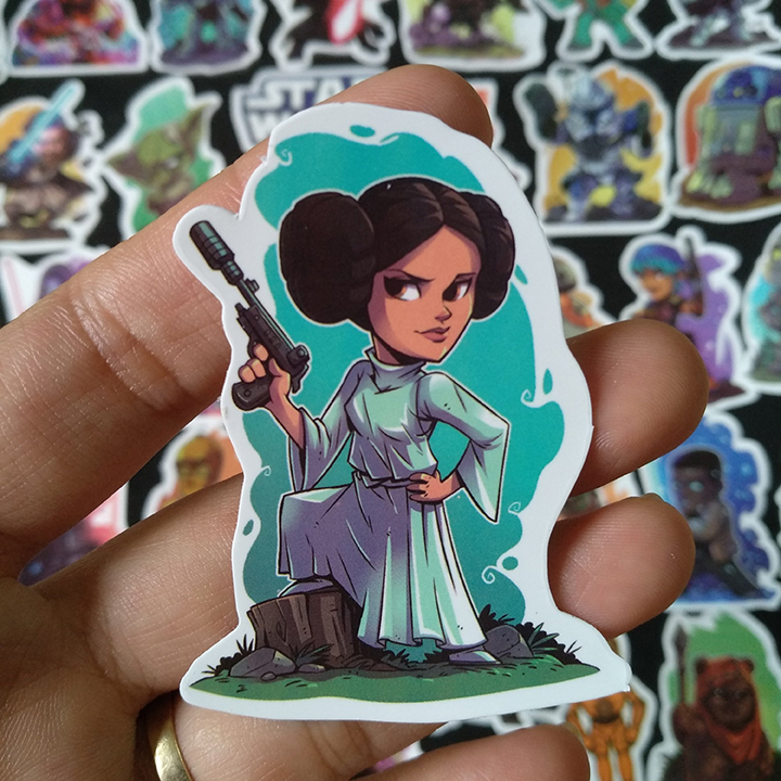 Bộ Sticker dán cao cấp chủ đề NHÂN VẬT TRONG STAR WARS - Dùng dán Xe, dán mũ bảo hiểm, dán Laptop...