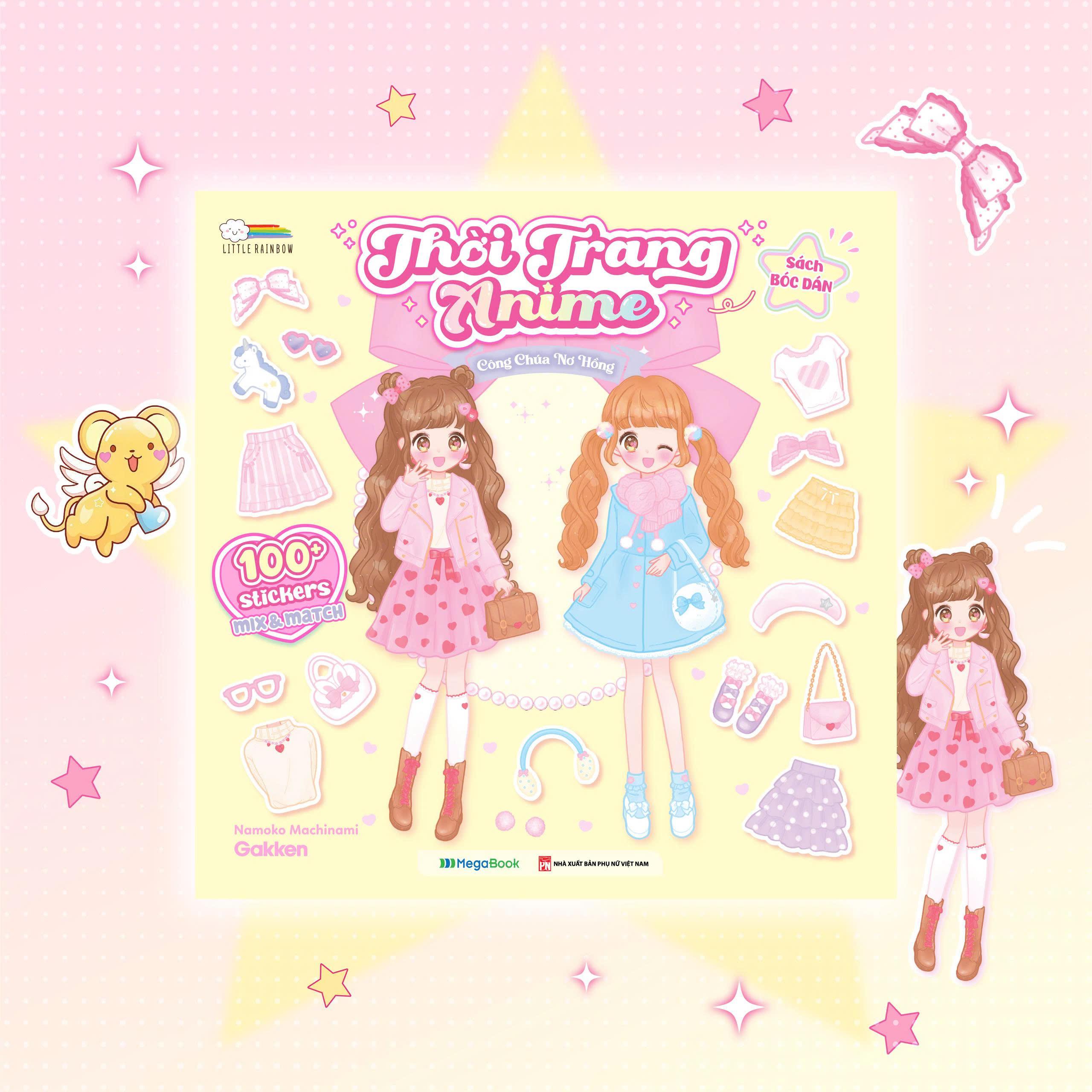 Sách - Sách Bóc Dán - Thời Trang Anime - Công Chúa Nơ Hồng