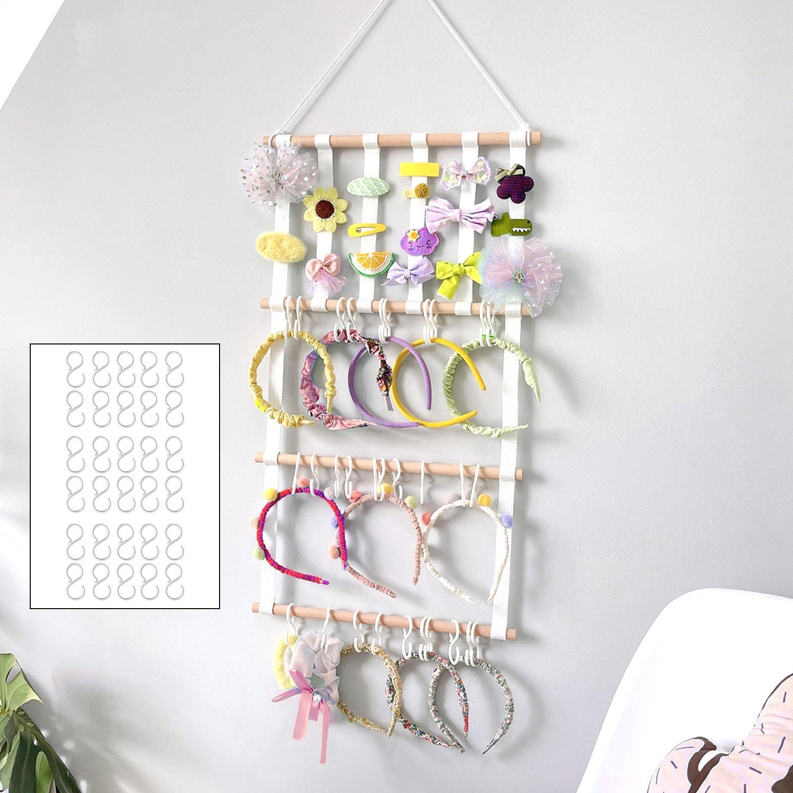 Children Hair Bow Holder Storage Display Hair Clip Pendant Decoration Toy Barrettes Wall Mount Hairbands Organizer Hanger Rack for Kids Room