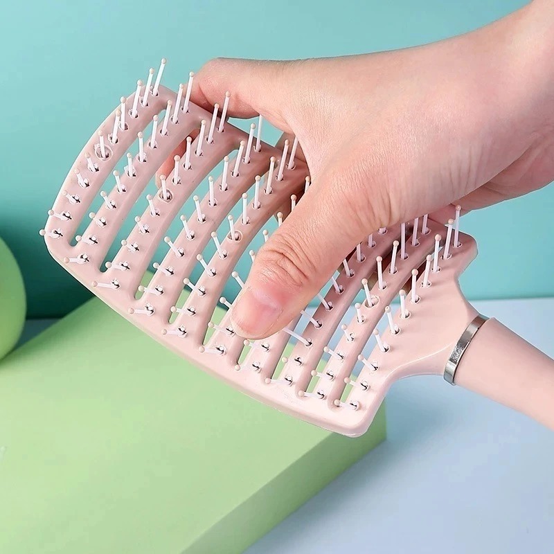 Lược bán nguyệt chải tóc gỡ rối, làm phồng, tạo kiểu - giao màu ngẫu nhiên