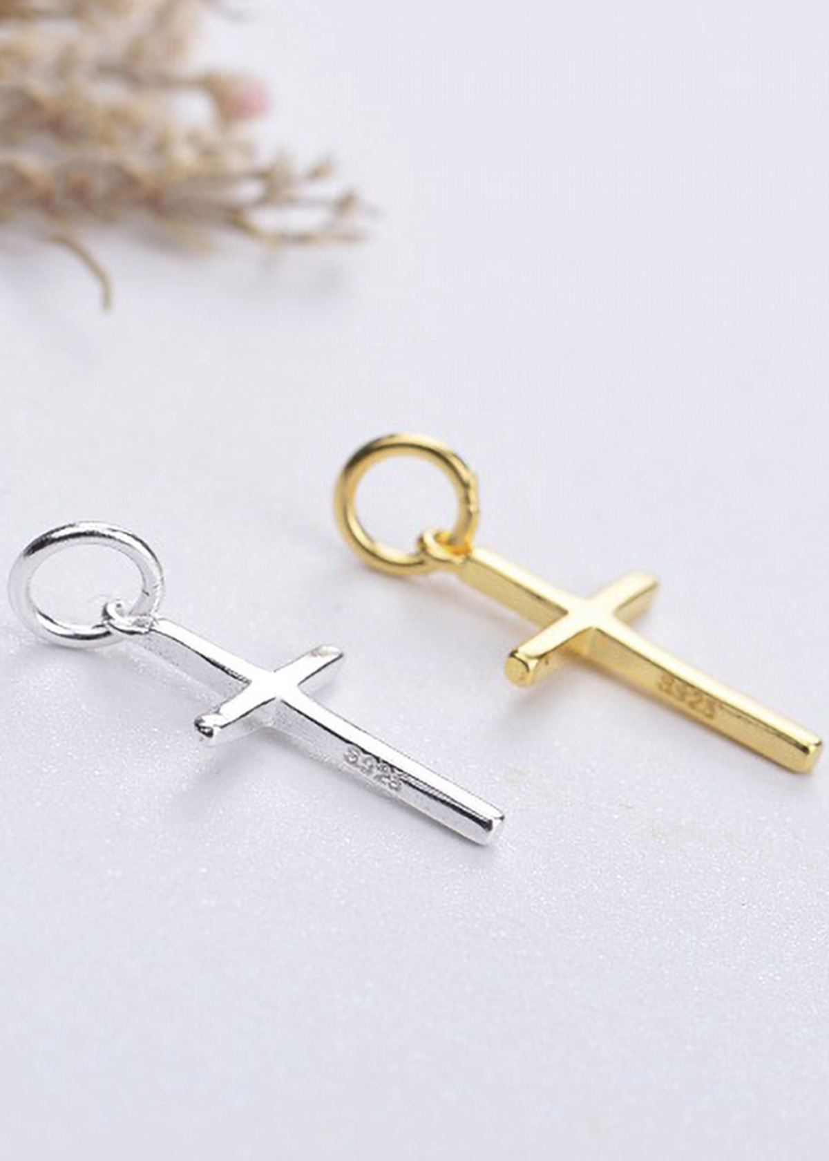 Combo 2 cái charm bạc thánh giá treo - Ngọc Quý Gemstones