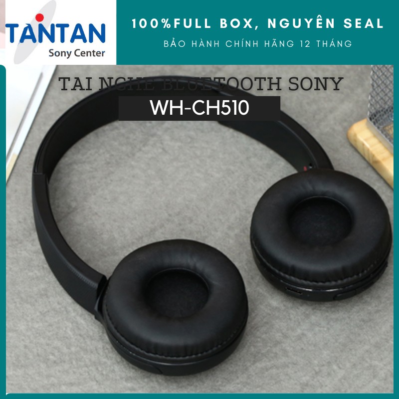 Tai Nghe Choàng Đầu BLUETOOTH Sony WH-CH510 | Pin: 35h ,Sạc nhanh - Cổng USB Type-C - Bluetooth 5.0 - Microphone | Hàng Chính Hãng