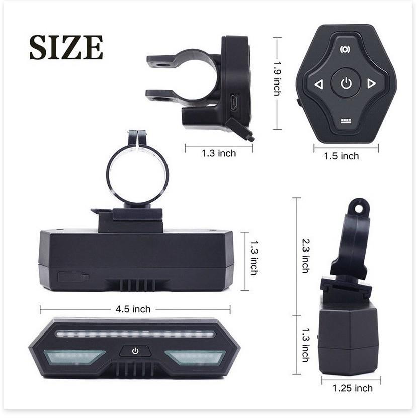 Đèn sau xi nhan xe đạp LP-1801 có điều khiển không dây, dung lượng pin 2200mAh, chống nước khi đi mưa