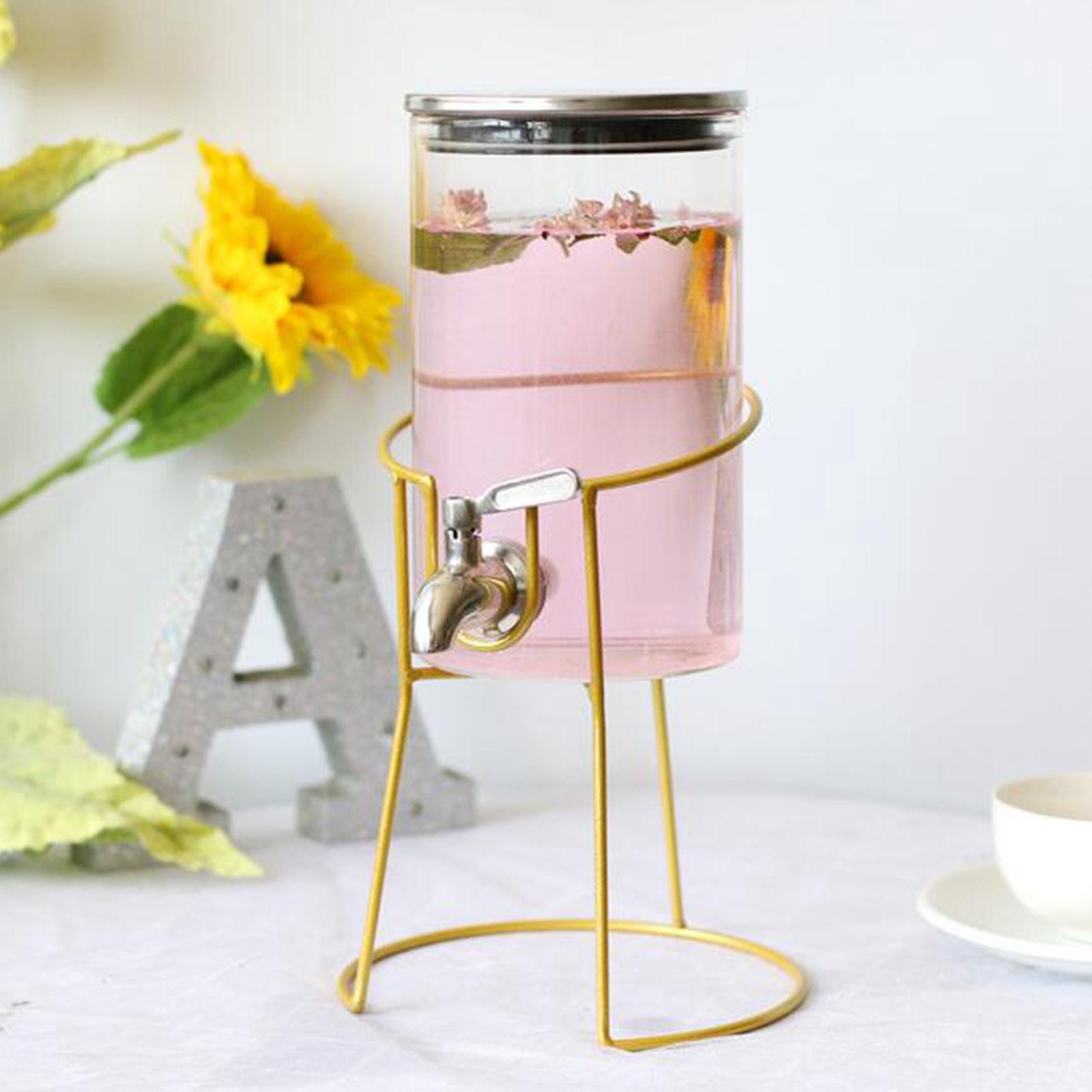 Glass Jar Drink Dispenser Metal Stand Basket Party Tea  Holder  M