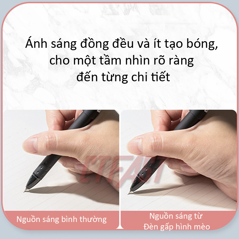 Đèn Học Để Bàn, Đèn Học Sinh Chống Cận Thị, Chống Lóa Hình Mèo CTFAST CT-C17 : Đèn Thông Minh Bảo Vệ Mắt, Gấp Gọn, Đèn LED Cảm Ứng, Tích Điện Sạc USB Pin 2400 mAh