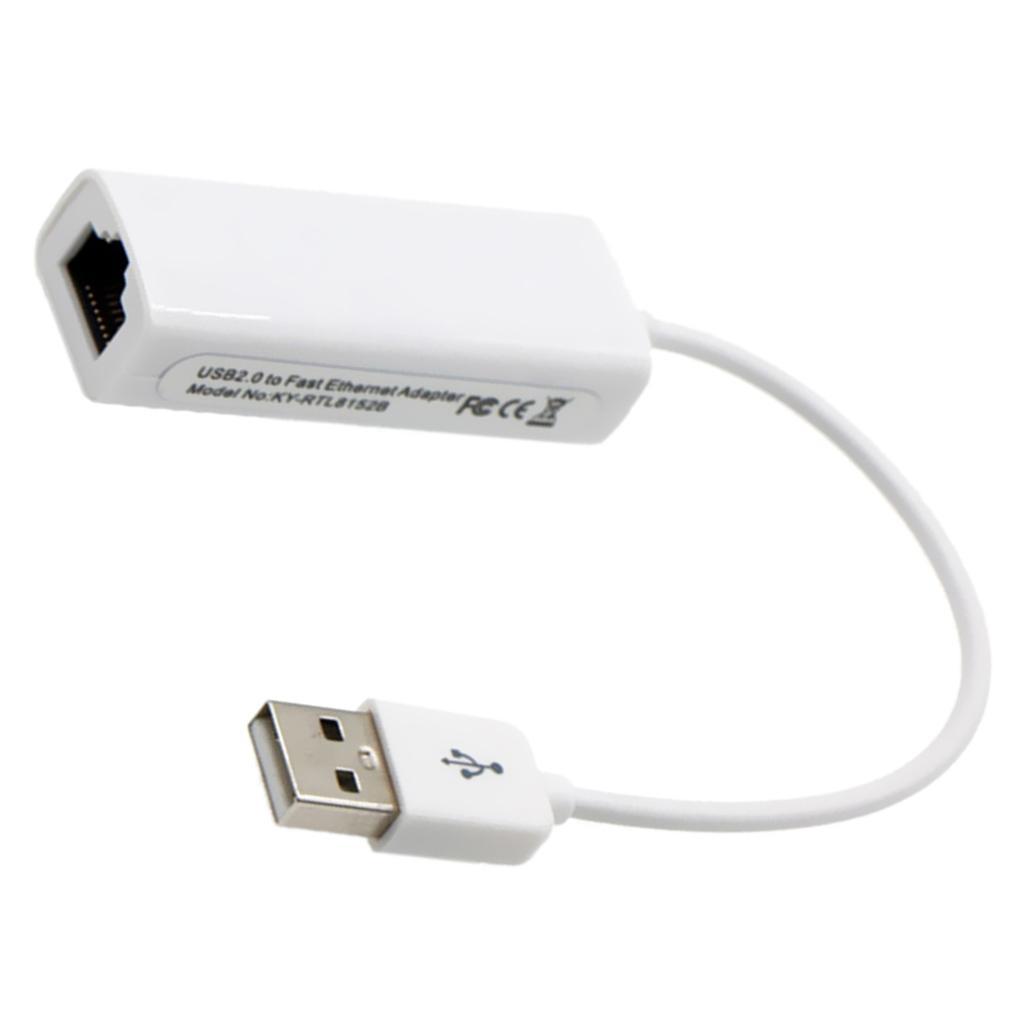 USB to LAN Network Card Cable, with USB 2.0 Male to Female RJ45 Ports, The