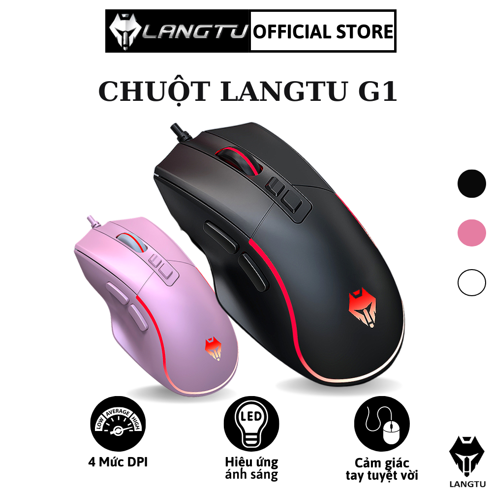 Chuột Máy Tính Langtu G1 Gaming/Văn Phòng Có Dây Kèm Đèn Led Hàng Chính Hãng