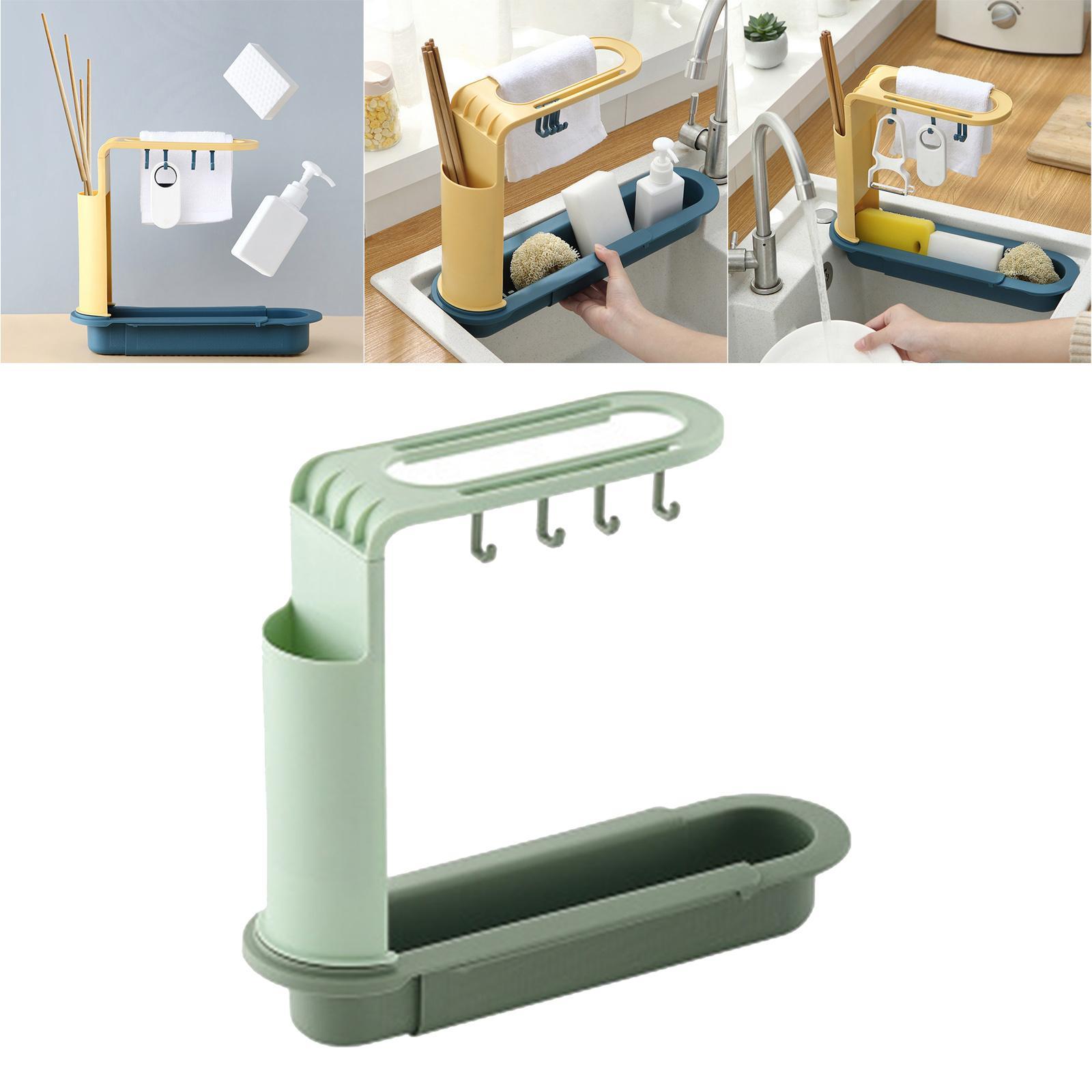 2 in 1 Sink Rack Sink Tray Drainer Rack Sink Organizer Storage Basket