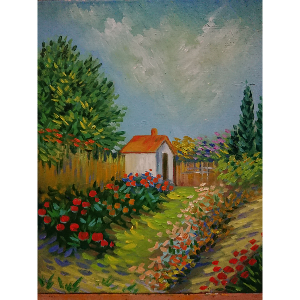 Khu Vườn - Sơn Dầu Vẽ Tay 40x50cm