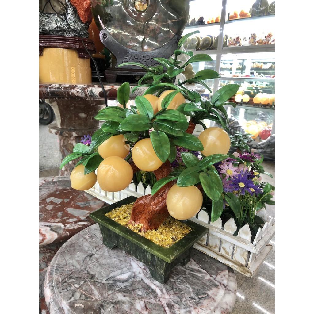 Cây Đào phong thủy đá ngọc hoàng long gồm 9 quả - Cao 40 cm