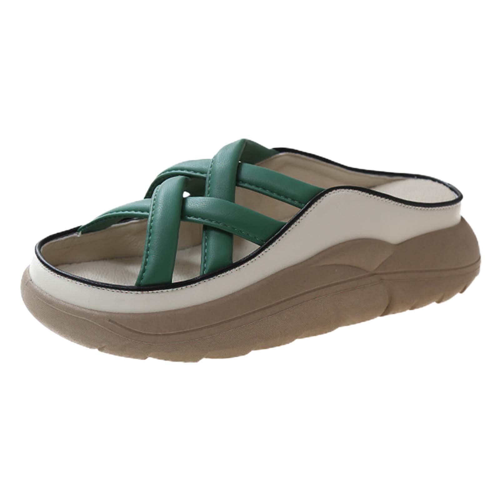 Women's Strappy Knot Slide Sandals, Summer Shoes Soft 3cm Thick Sole Indoor Footwear Platform Platform Slippers Flat Shoes for Shower, Bathing