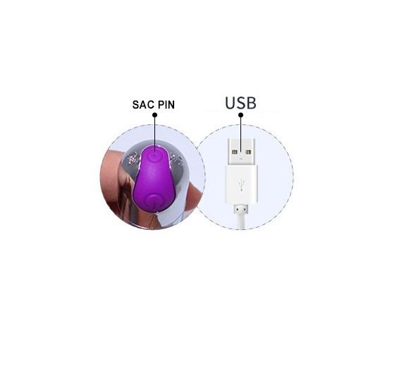 Máy Massage Châm Cứu 12 Kiểu Rung Không Dây Pin Sạc (Tặng Kèm 1 SP Ngẫu Nhiên Như Hình)