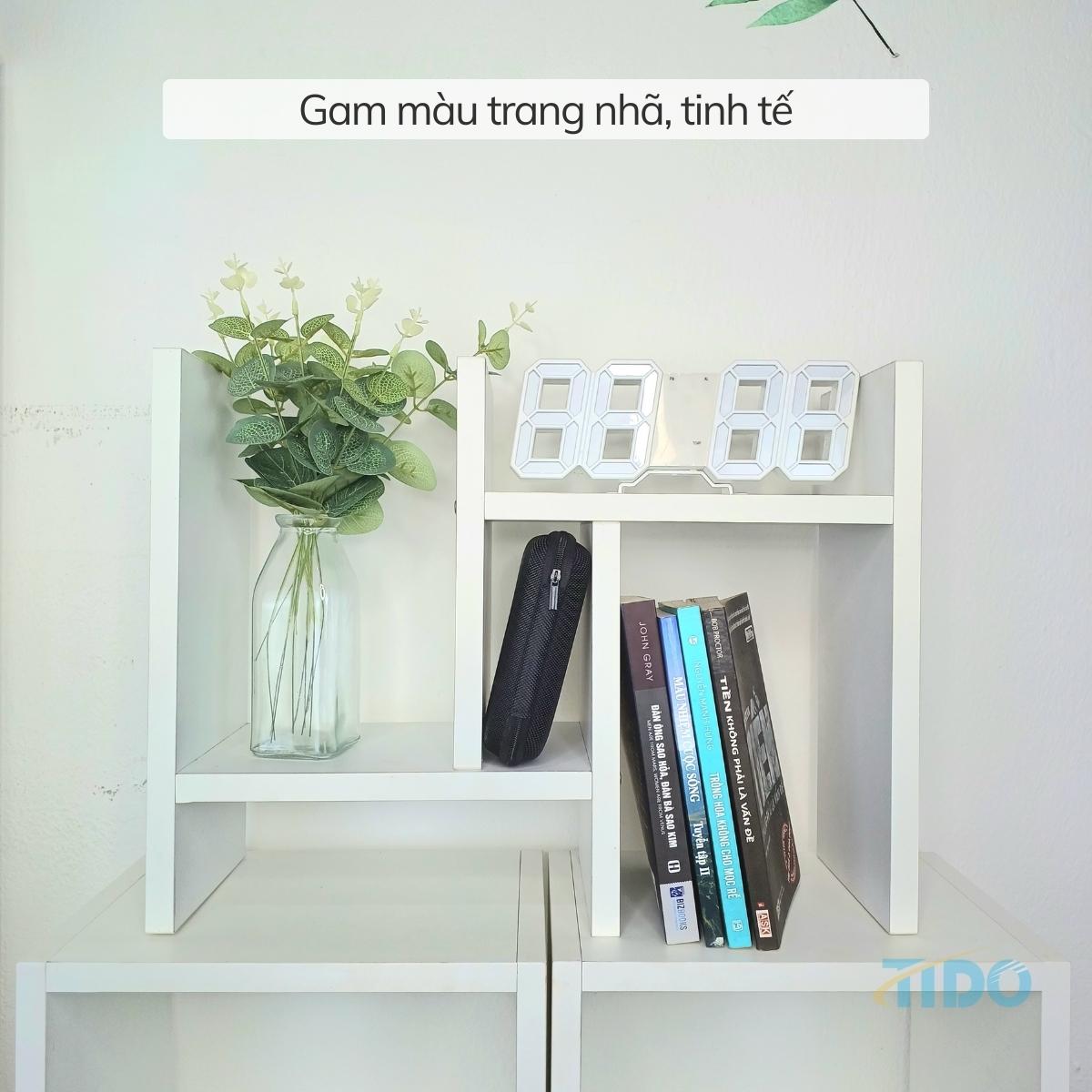 Kệ sách gỗ để bàn TIDO kệ đựng đồ thiết kế lắp ghép hiện đại chất liệu MDF phủ melamine cao cấp