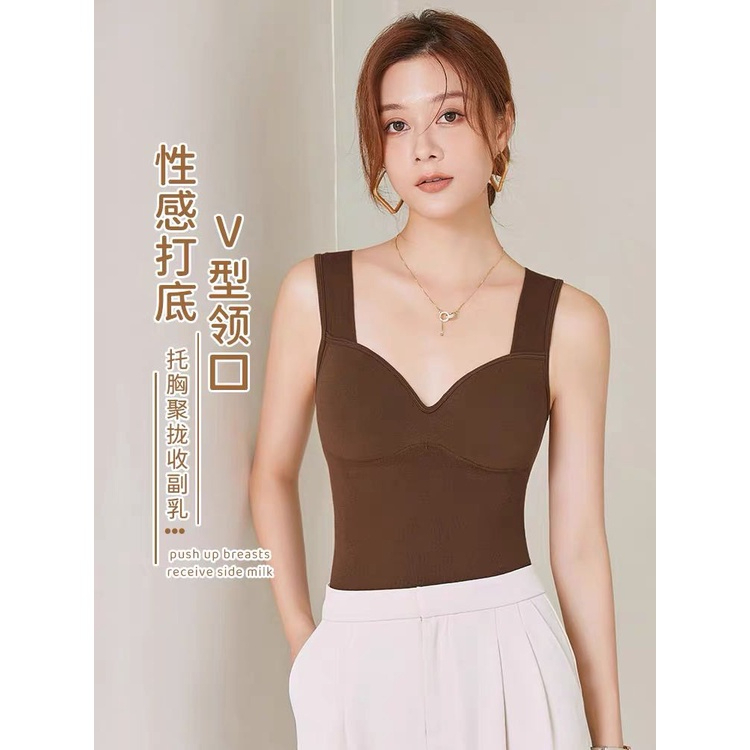 M167. Áo 2 dây cotton dáng dài kiểu nữ sẵn mút ngực, áo nữ kiểu đẹp sang mặc trong vest (có sẵn - miễn ship)