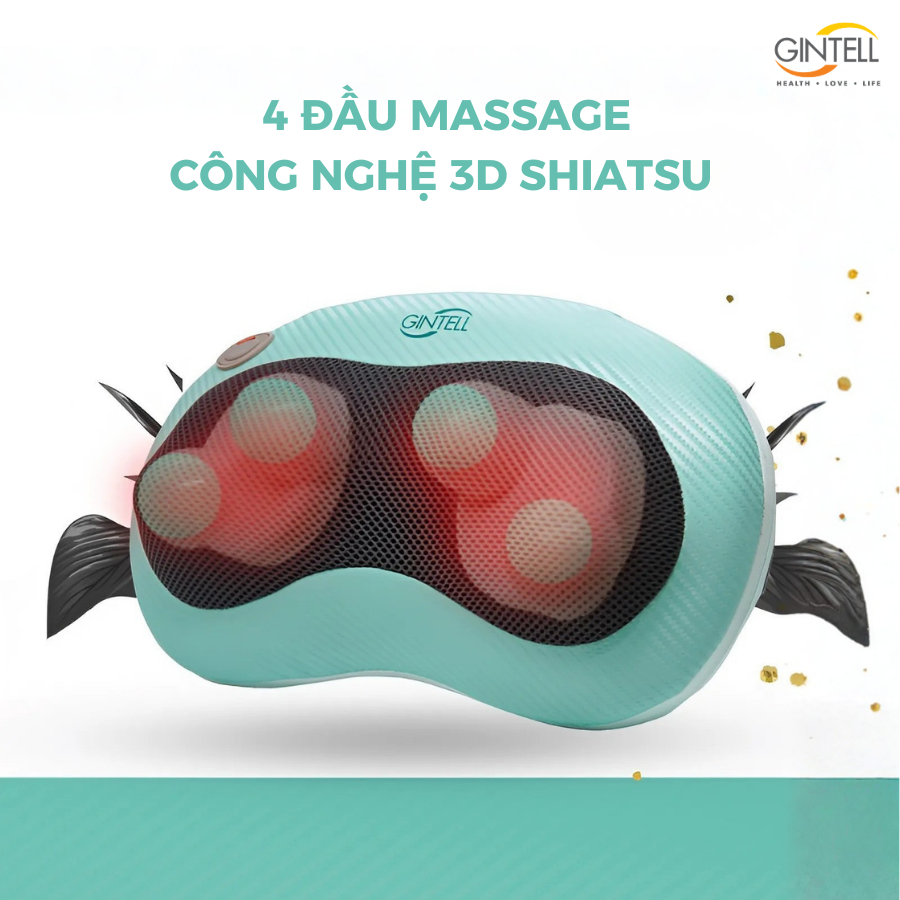|GIÁ SỐC| Gối Massage nhiệt hồng ngoại  G-Minnie Care| Công nghệ massage Shiatsu 3D | 1 Năm Bảo Hành