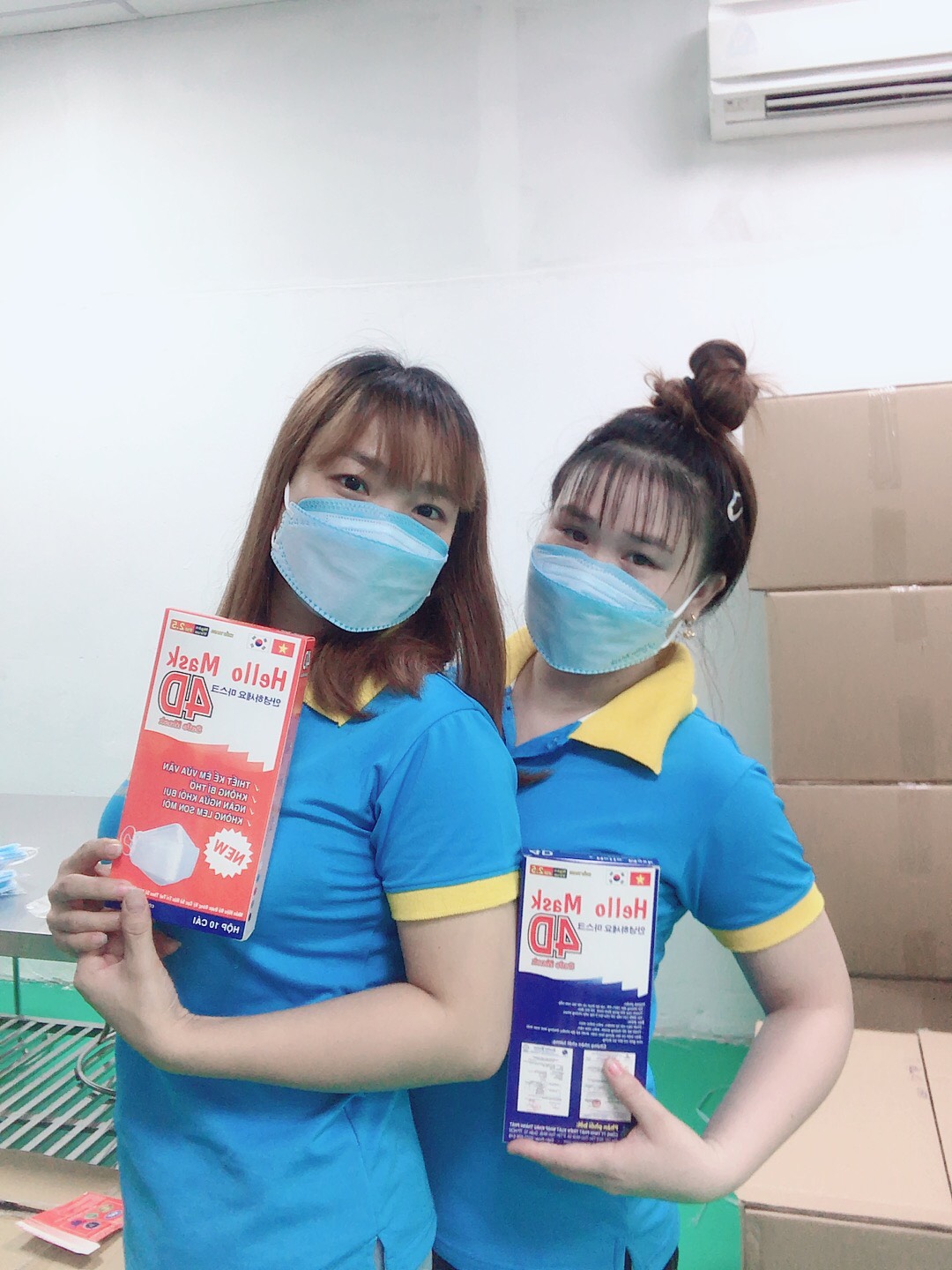 KHẨU TRANG 4D HELLO MASK VẢI KHÔNG DỆT SMS KHÁNG KHUẨN (10 cái)