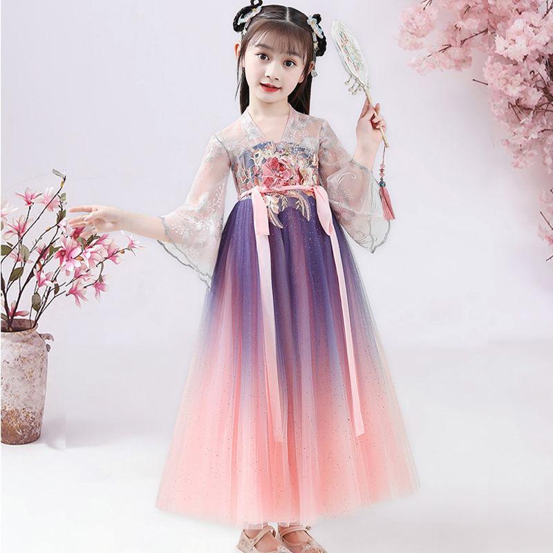 DONGSHOP Cô gái Hán phục nữ nhi cổ trang váy nàng tiên váy váy công chúa váy Trung Quốc phong cách siêu tiên mùa hè váy mùa hè