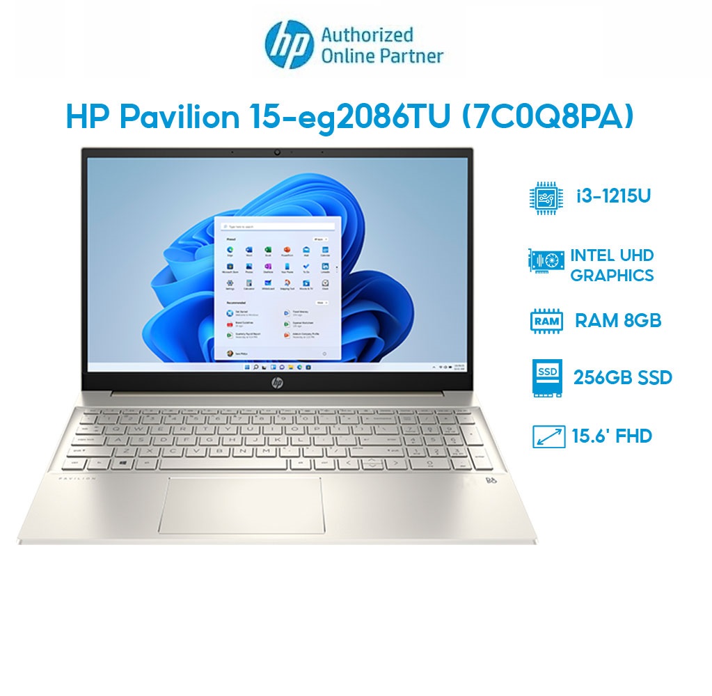 Hình ảnh Laptop HP Pavilion 15-eg2086TU 7C0Q8PA (i3-1215U | 8GB | 256GB | Intel UHD Graphics | 15.6' FHD | Win 11) Hàng chính hãng