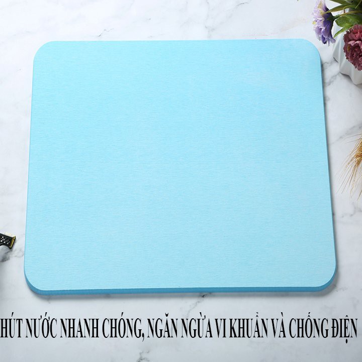 Thảm Đá Lau Chân Nhật Bản Siêu Thấm Hút KÍCH THƯỚC 60X40cm Siêu Thấm Nước, Chống Nấm Mốc Trơn Trượt Cho Phòng Tắm - Hàng Chính Hãng MINIIN