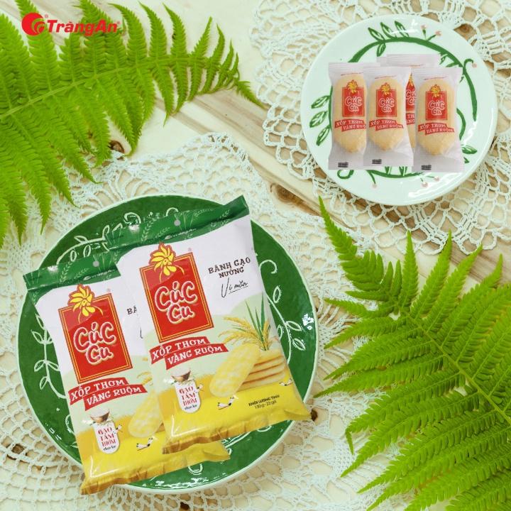 Bánh gạo mặn Cúc Cu 130g, không cholesterol, thương hiệu Tràng An, hạn sử dụng 10 tháng