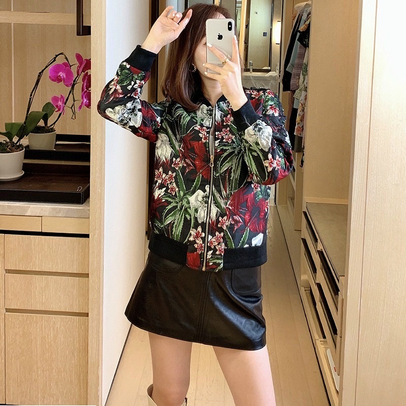 Áo Khoác Kiểu Tay Dài Gấm Hoa Đính Hạt Sang Trọng Hàng Quảng Châu Cao Cấp