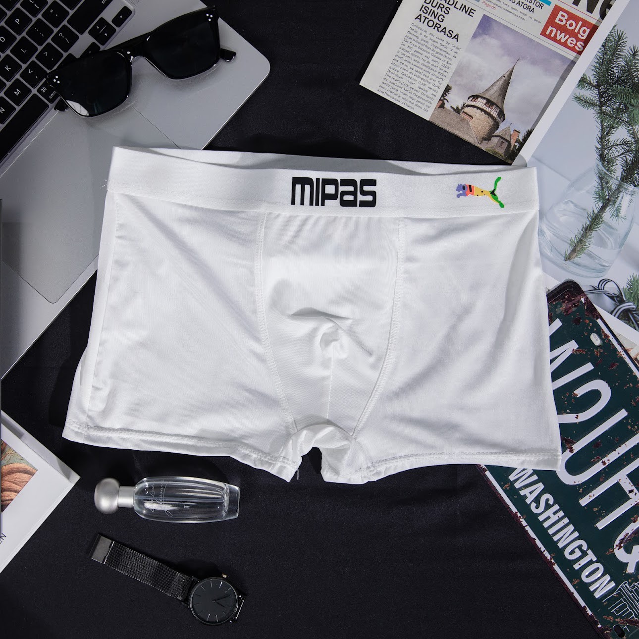 Combo 5 Quần Lót Nam full màu trắng thun lạnh cao cấp, Quần Boxer nam Sịp Đùi Thun Lạnh màu sắc sang trọng Toppp2
