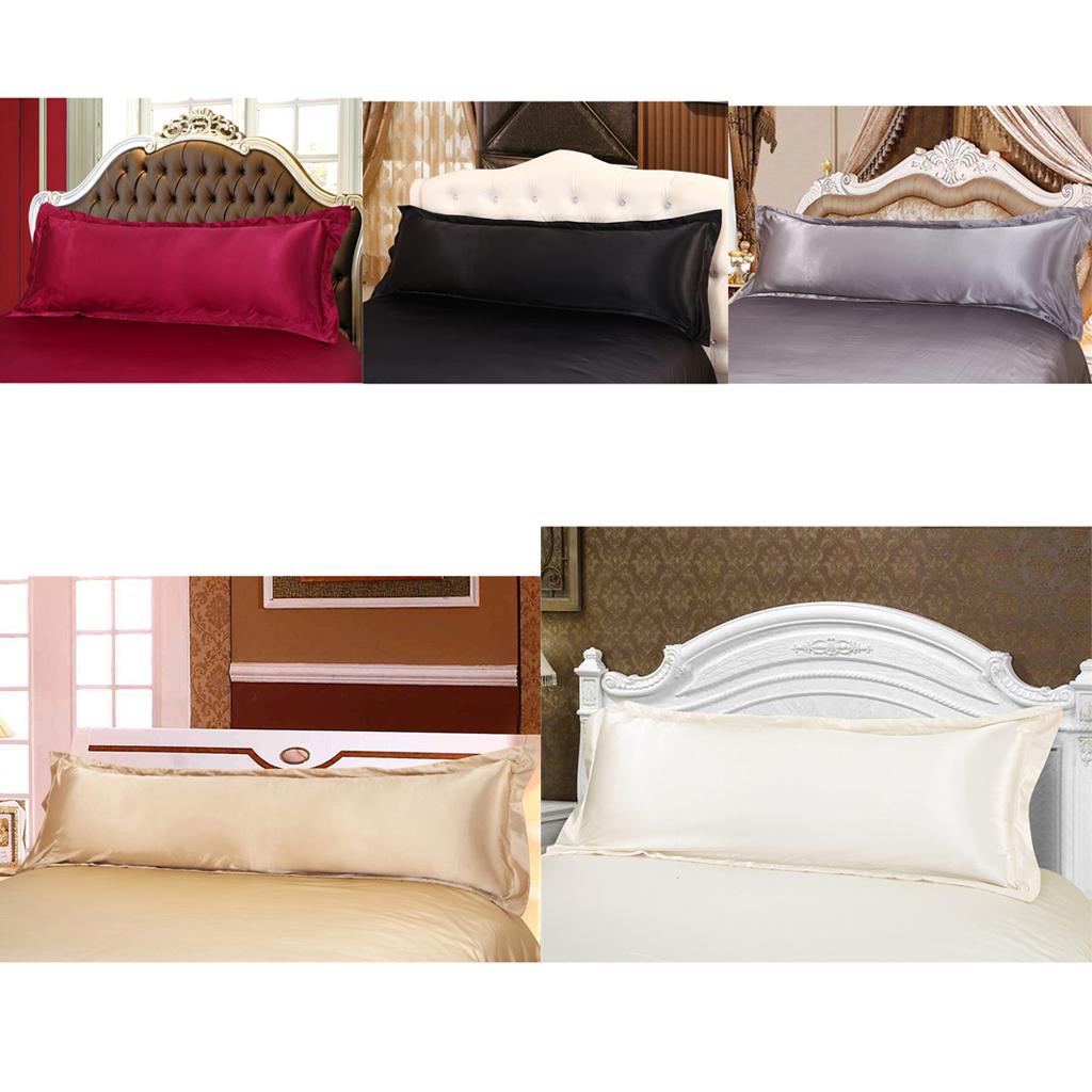 Solid Color Luxury Silk Body Full Long Pillow Pillow Case Cover Pillowcase