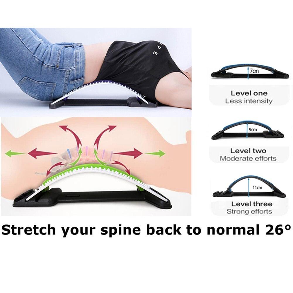 Multi-Level Adjustable Back Massager Stretcher Waist Neck Stretch Fitness Lumbar Cervical Spine Support Pain Relief Relaxation