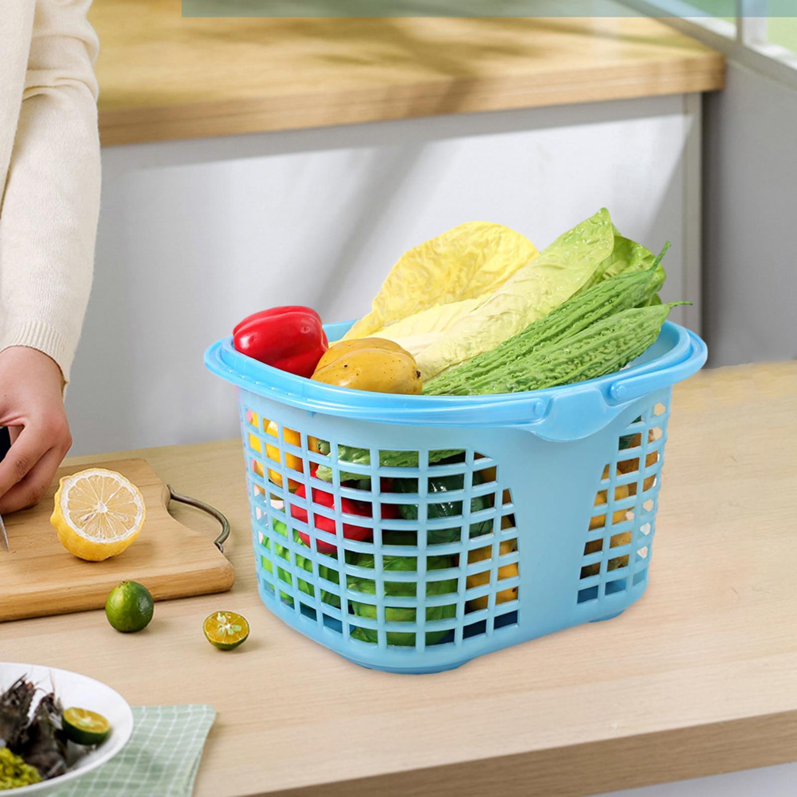 Shopping Basket Food Storage Baskets with Handle for Bathroom Office Bedroom