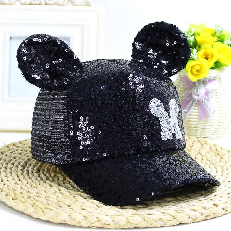 Mũ hai chiếc mũ Ear Mũ mới Trẻ em Snapback Girls Lưới bóng chày với đôi tai mũ hài hước Mùa hè Hip Hop Mũ mũ Color: golden Size: 48 - 52cm