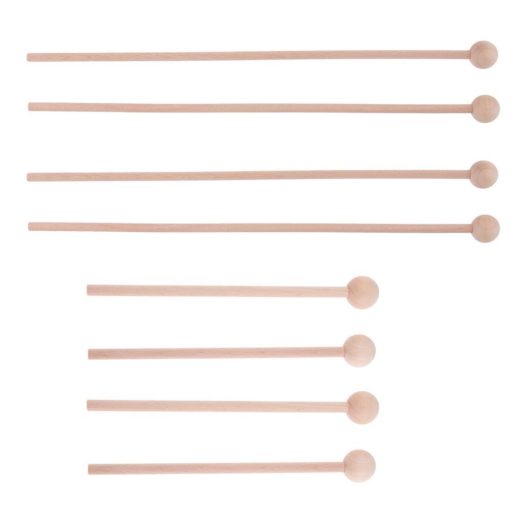 2 Pairs Wood Mallets Percussion Polished Surface Drum Sticks Energy Chime