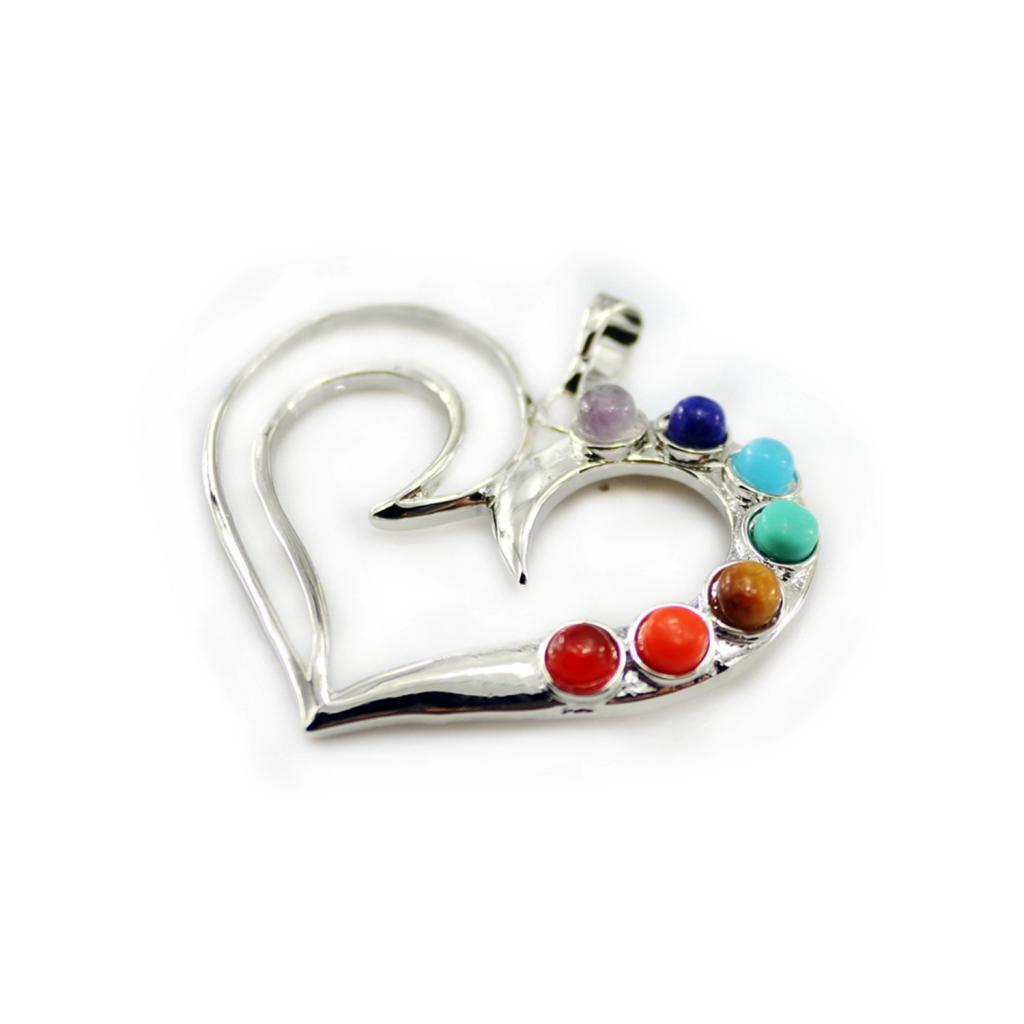 Fashion Jewelry Multi-color Gemstones Love Heart Charm Pendant for Necklace