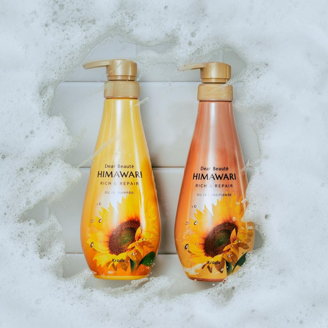 Combo Dầu Gội Và Dầu Xả Himawari Phục Hồi, Dưỡng Ẩm Sâu Kracie Dear Beaute Himawari (Combo 2 Chai)