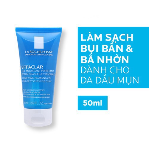 Gel rửa mặt tạo bọt làm sạch & giảm nhờn cho da dầu nhạy cảm La Roche-Posay Effaclar Purifying Foaming Gel