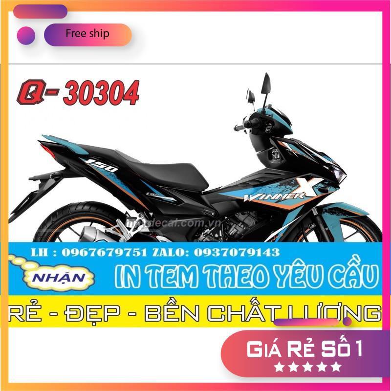 Tem rời dành cho xe Winner x xanh đen Tem rời dành cho xe