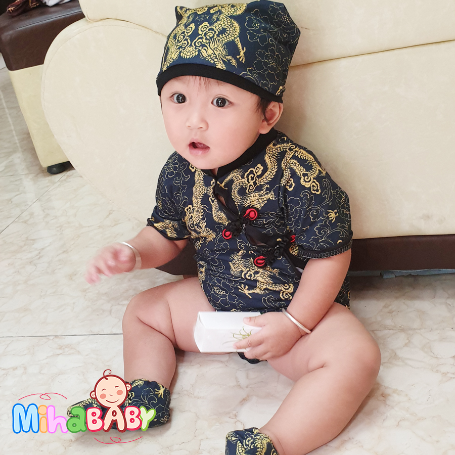 Bộ Bodysuit Tết cho bé hình Rồng Kèm Nón Và Vớ - Mihababy - TET_RONG