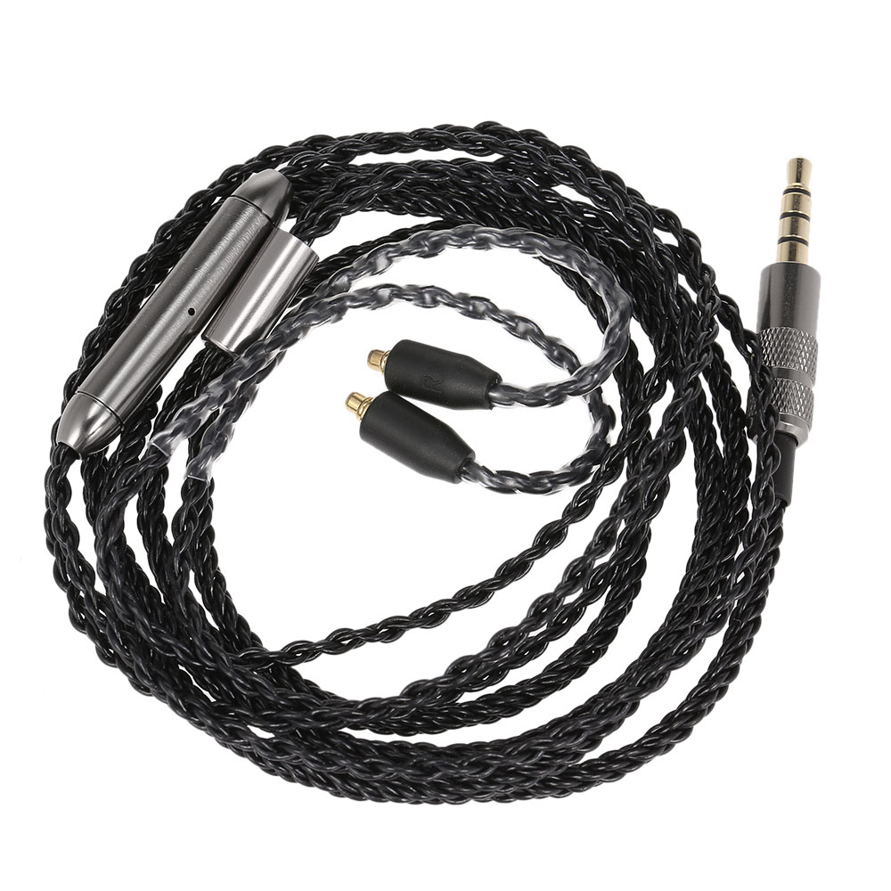 Đầu nối MMCX Thay thế Cáp tai nghe 3.5mm Có thể tháo rời Dây điều khiển trong dòng với Mic cho Shure