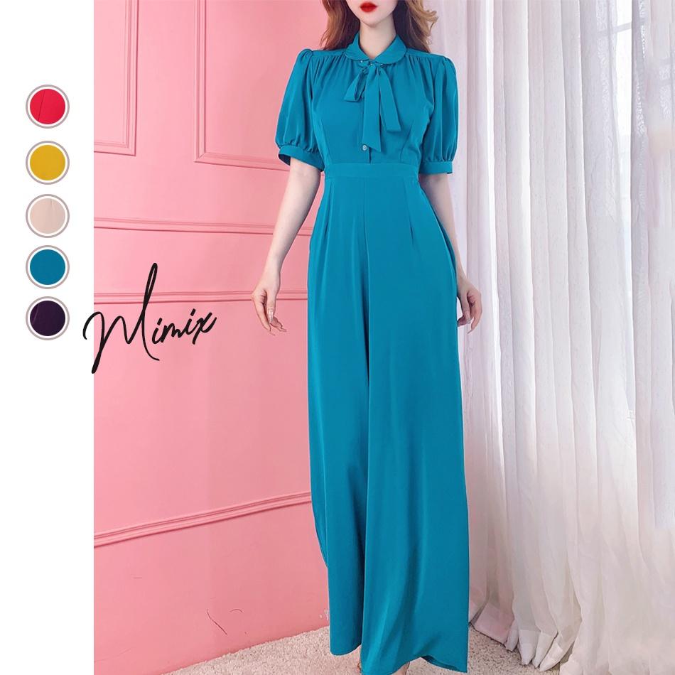 Jumpsuit đồ bay áo liền quần trơn cổ sen MIMIX BM4220