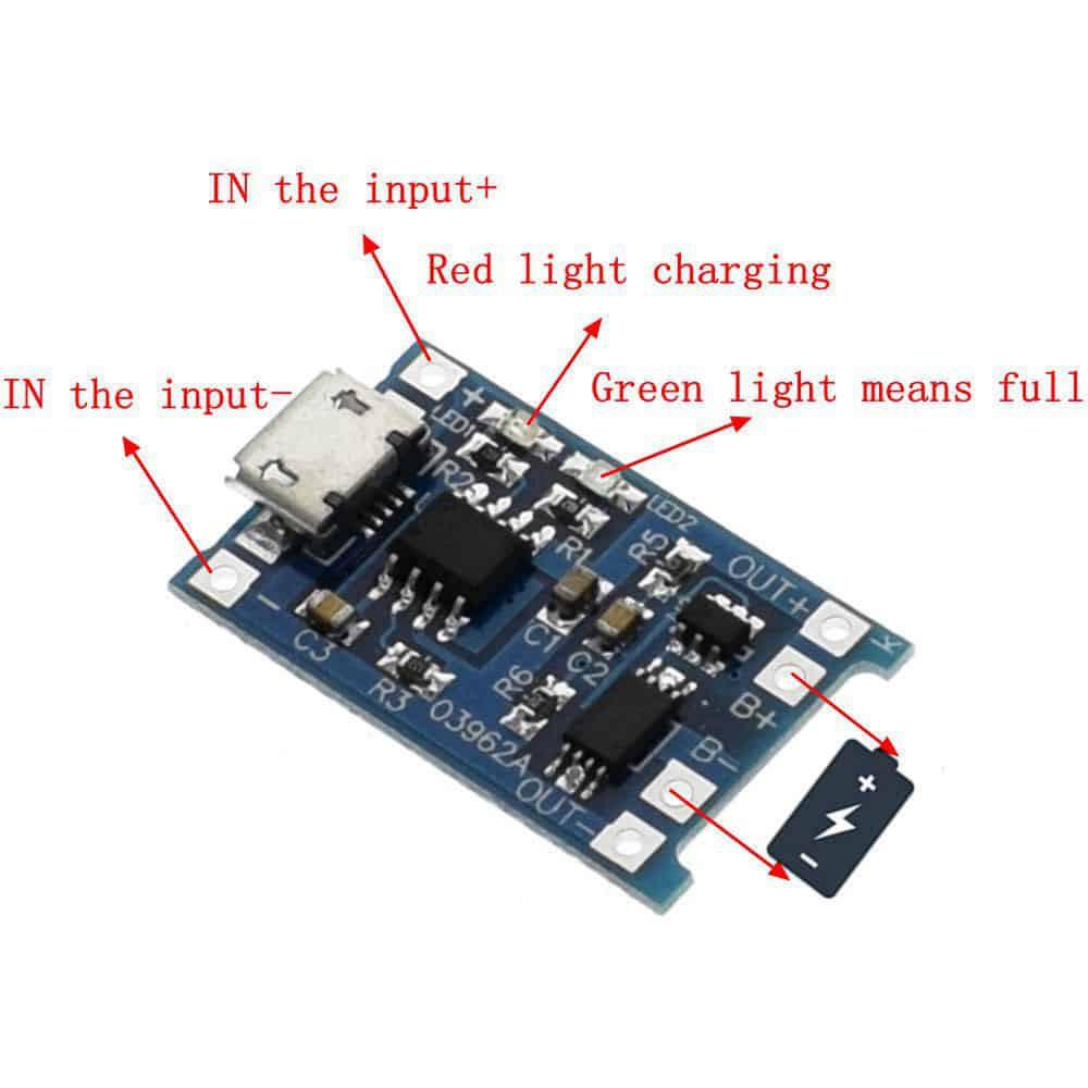 Mạch sạc pin TP4056 có IC bảo vệ (cổng micro)